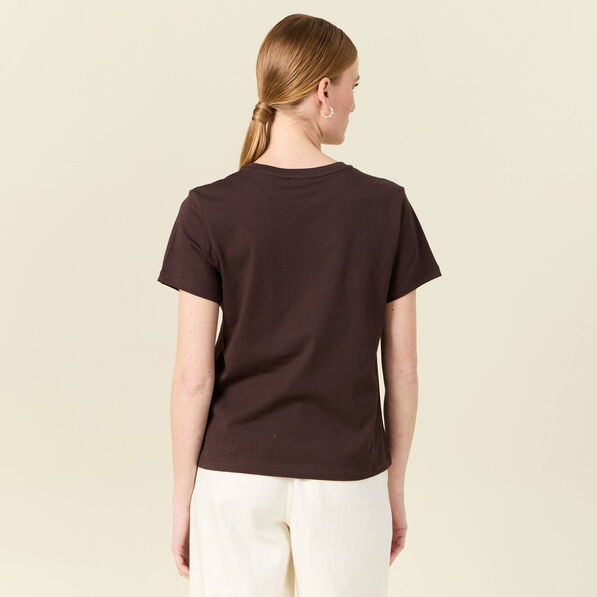 T-shirt éco-responsable marron femme