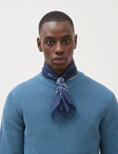 Foulard en coton bleu marine homme