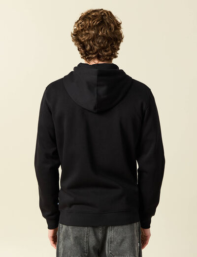 Sweat &agrave; capuche manches longues noir homme