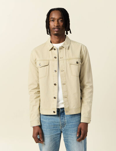 Blouson boutonné beige homme