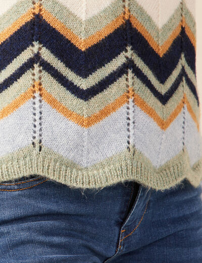 Pull manches longues vert olive femme