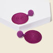 Boucles d'oreilles pendantes rose framboise femme