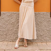 Jupe longue &eacute;vas&eacute;e taille haute beige moyen femme