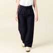 Pantalon large à pinces bleu foncé femme