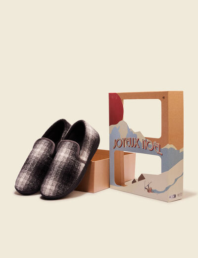 Chaussons gris foncé homme