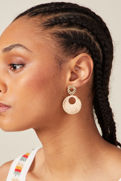 Boucles d'oreilles pendantes sable femme