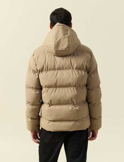 Doudoune avec capuche taupe homme