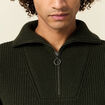 Pull col camionneur vert kaki homme
