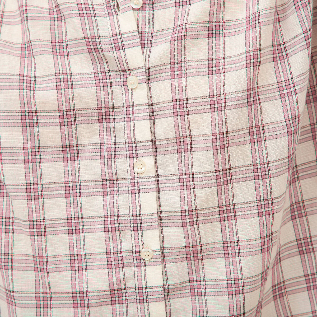 Chemise oversize &agrave; carreaux marron cognac femme