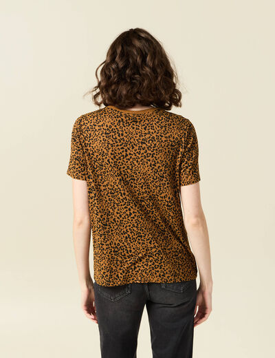 T-shirt manches courtes marron femme