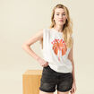 T-shirt sans manches ivoire femme