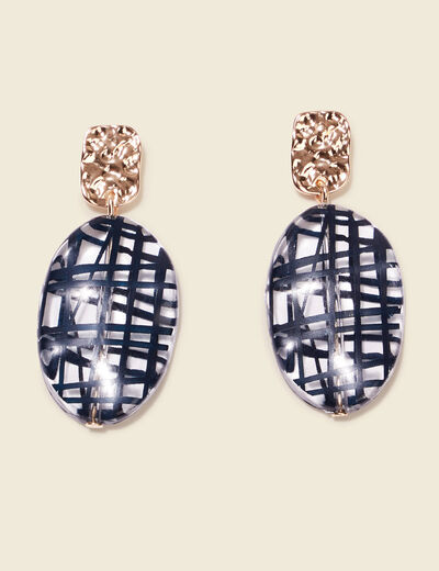 Boucles d'oreilles pendantes bleu foncé femme