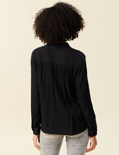 Chemise manches longues noir femme