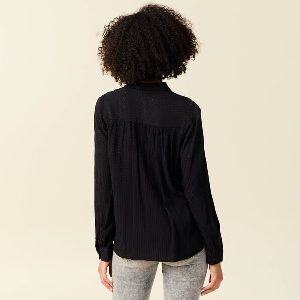 Chemise manches longues noir femme