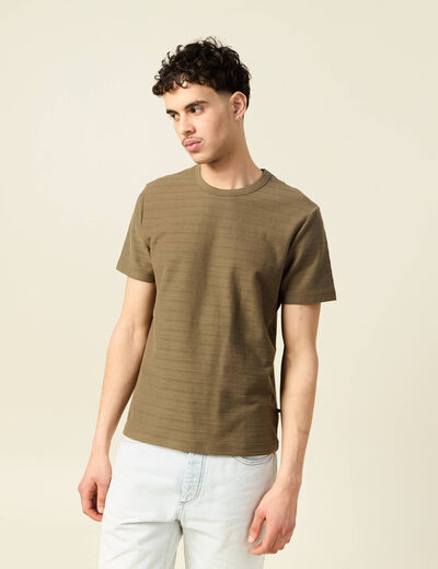 T-shirt manches courtes vert kaki homme