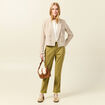 Pantalon chino cigarette vert olive femme