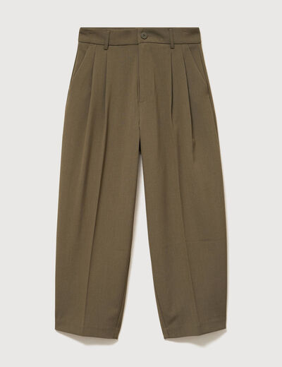 Pantalon barrel vert olive femme