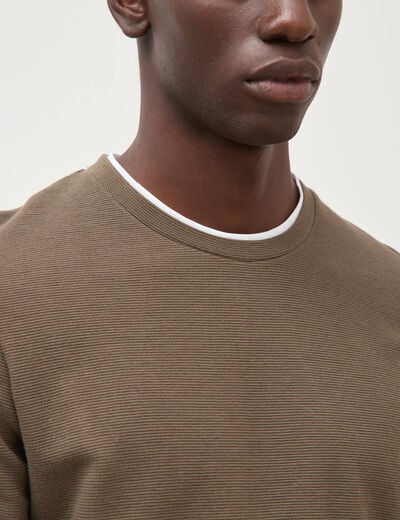 T-shirt manches longues taupe homme