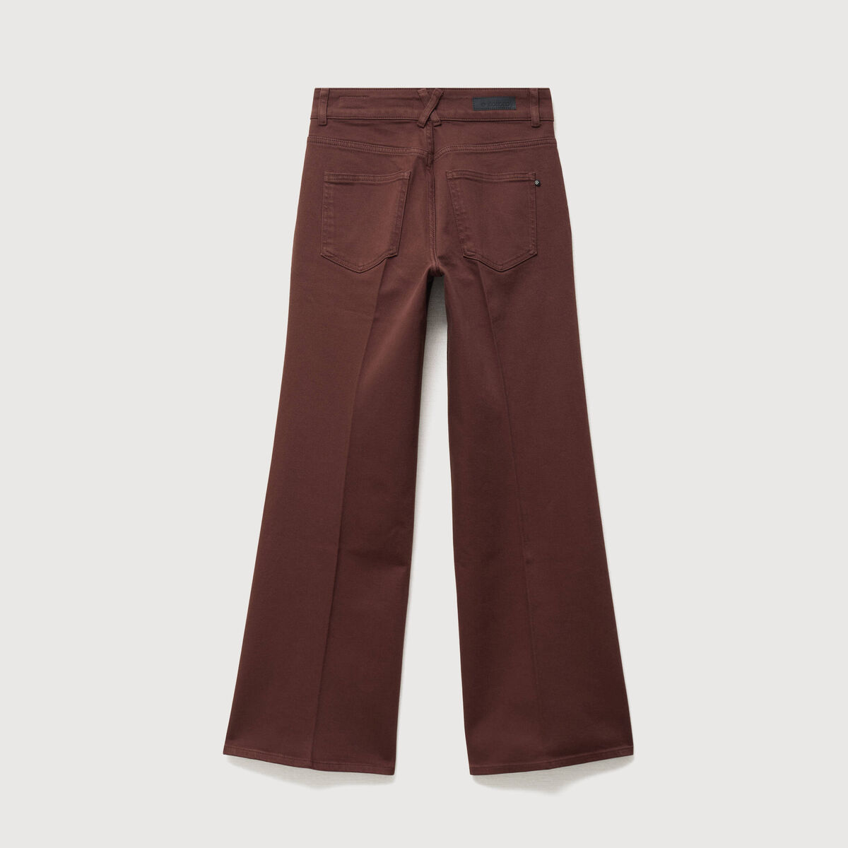 Jeans flare taille haute marron femme