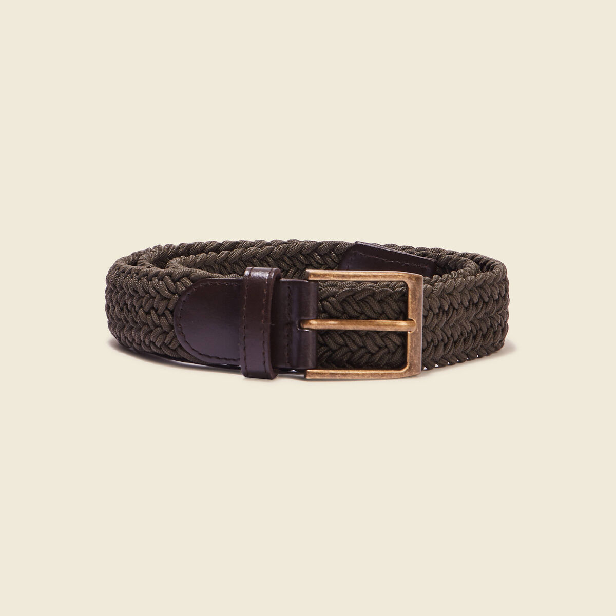 Ceinture tressée homme taupe homme