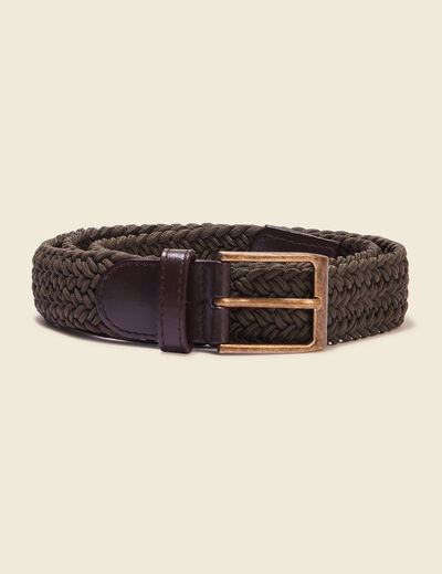 Ceinture tressée homme taupe homme