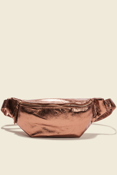 Sac sling métallisé couleur or femme