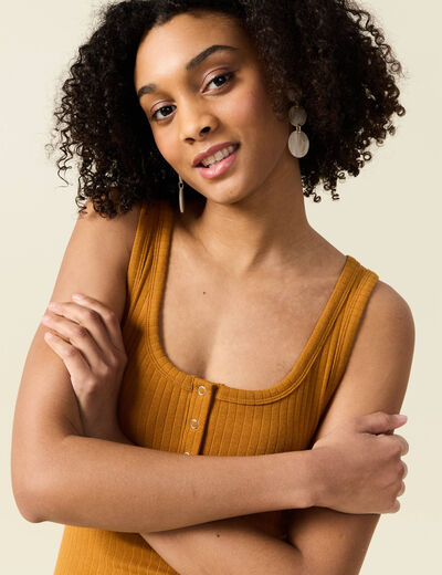 Débardeur sans manches camel femme