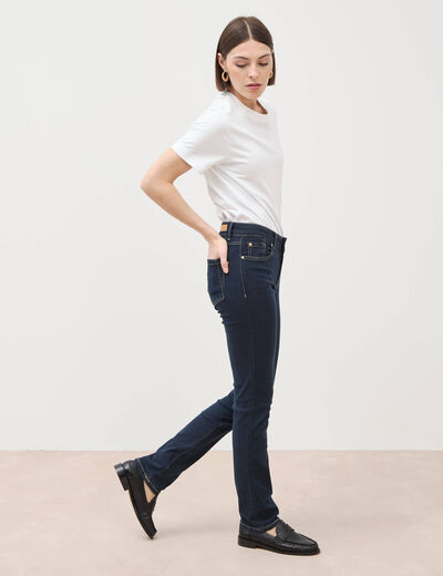 Jeans regular 5 poches denim brut rinse femme