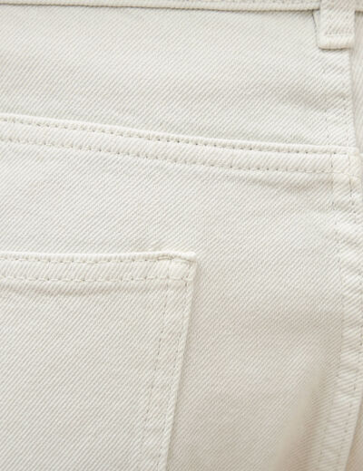 Jeans large 5 poches longueur 32 denim beige homme
