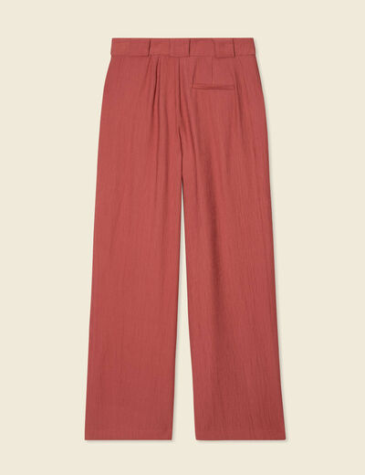 Pantalon large à pinces vieux rose femme