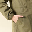 Parka longue à capuche vert kaki femme