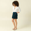 Jupe droite velours sequins bleu canard femme
