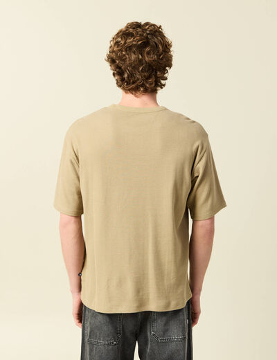 T-shirt ample en coton manches courtes beige fonce homme