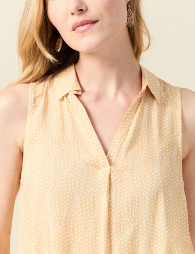 Blouse sans manches jaune paille femme