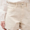 Short mom taille haute denim blanc femme