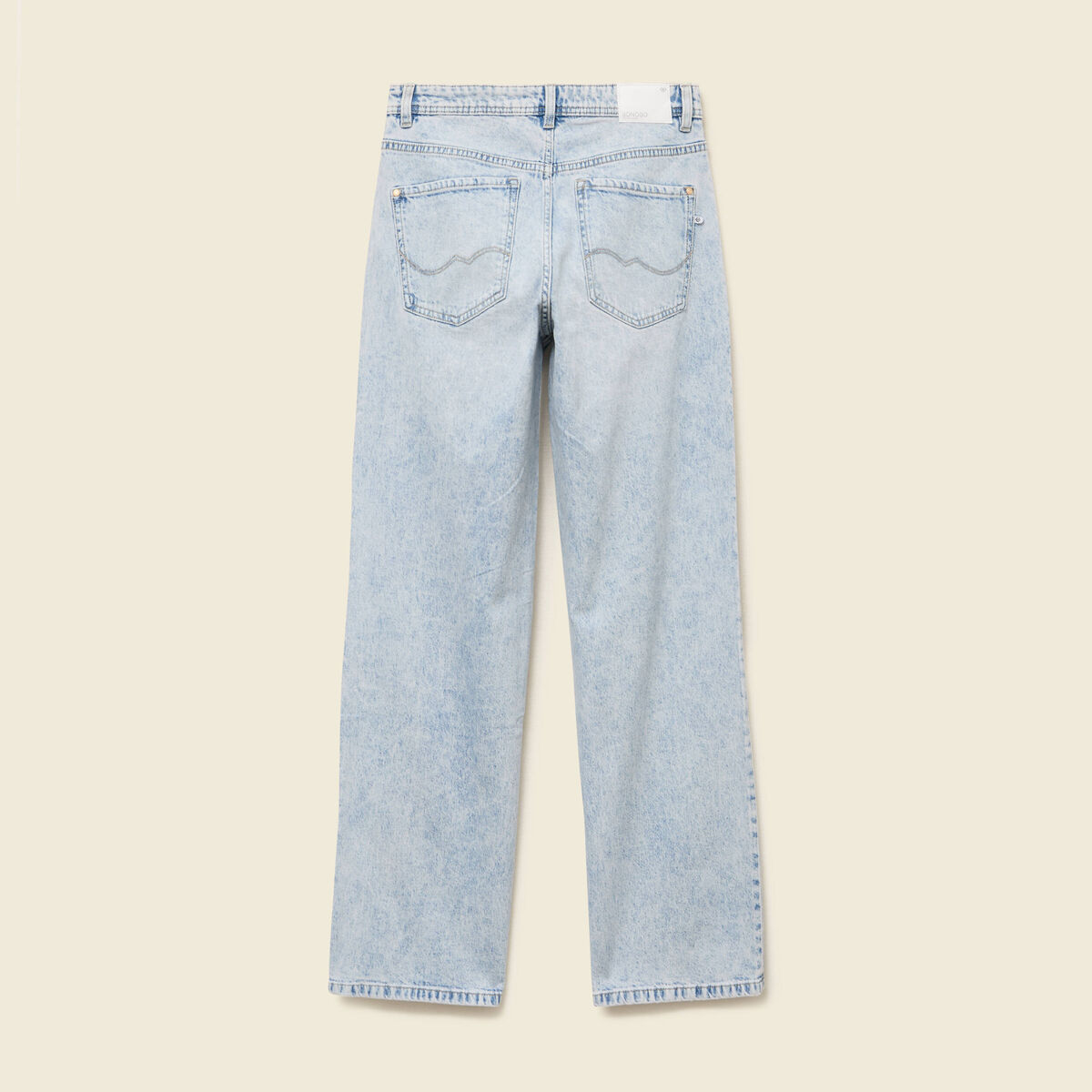 Jeans large taille standard denim snow bleu femme
