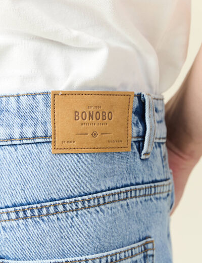 Jeans large 5 poches longueur 32 denim snow bleach homme