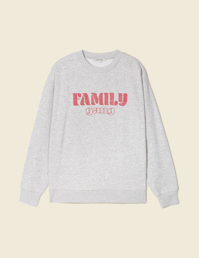 Sweat manches longues gris femme