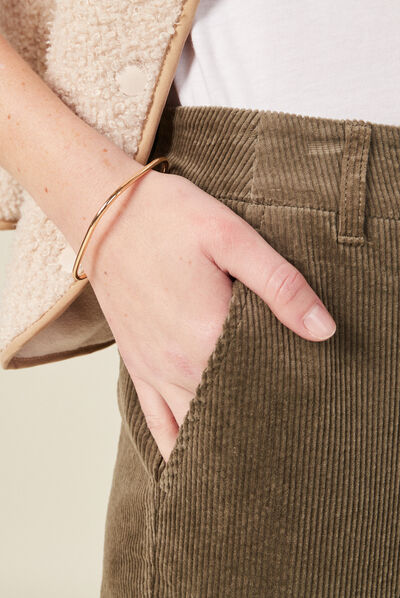 Bracelet jonc carré en métal couleur or femme