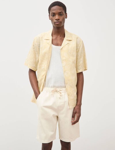 Bermuda en coton ecru homme