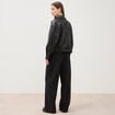 Blouson oversize manches longues noir femme