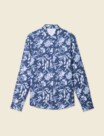 Chemise manches longues bleu homme