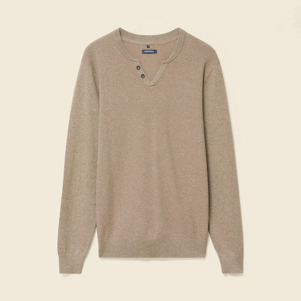 Pull manches longues vert kaki homme
