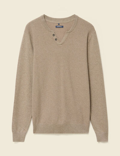 Pull manches longues vert kaki homme