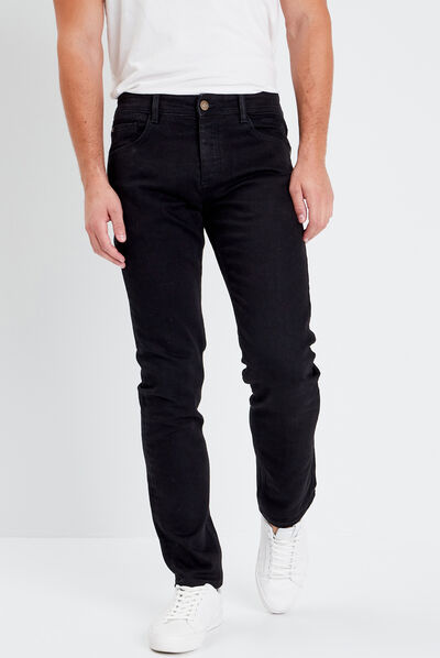 Jeans straight denim noir homme