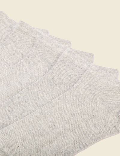 Lot 5 paires chaussettes gris clair homme