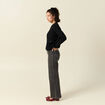 Veste droite courte col mao noir femme