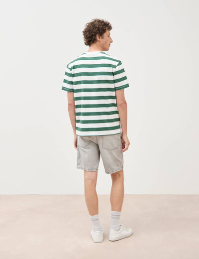 T-shirt ample en coton col rond ecru homme