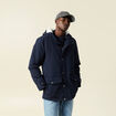 Parka &agrave; capuche bleu marine homme
