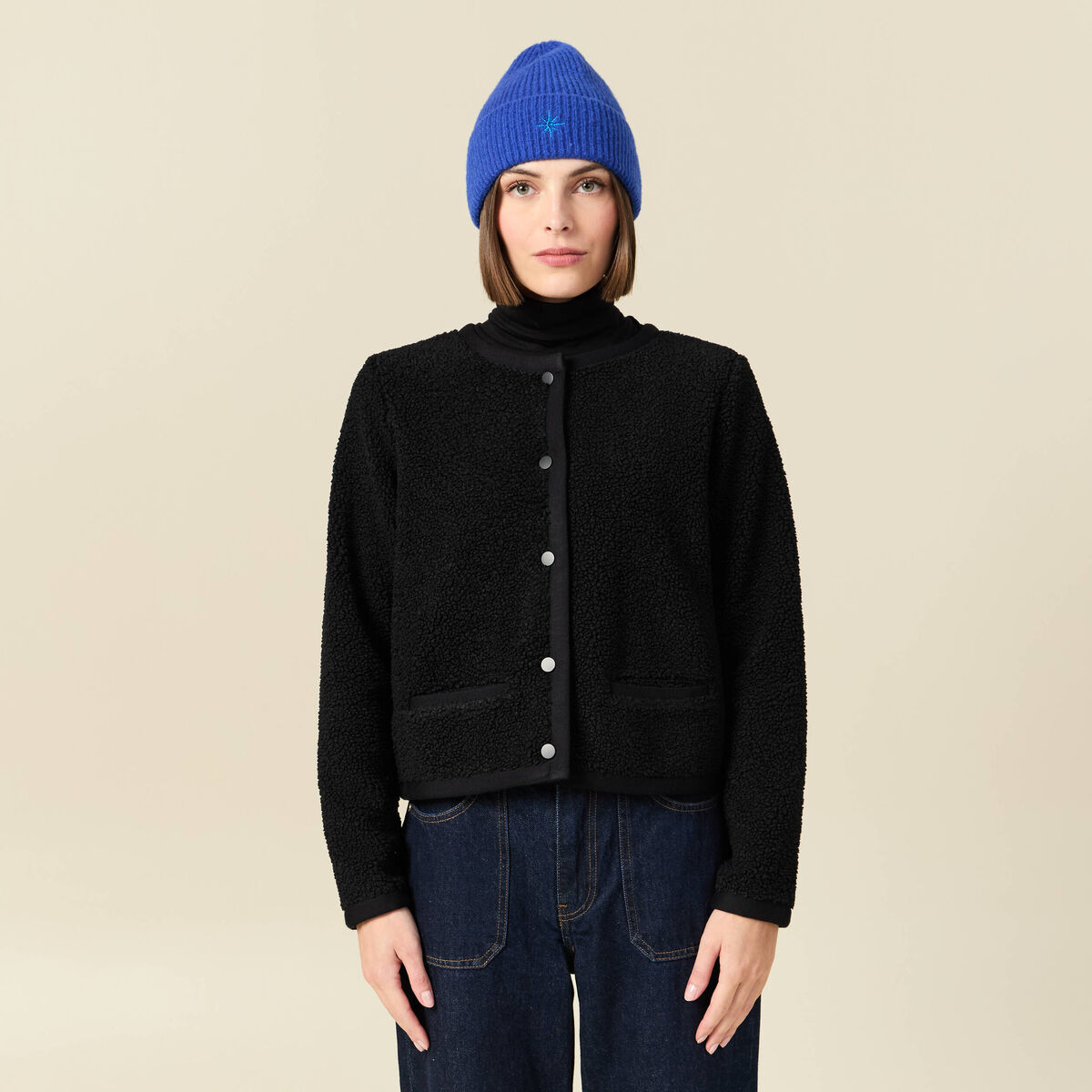 Gilet manches longues noir femme
